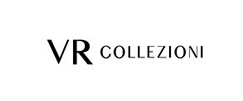Logo VR Collezioni com o nome da marca nas cor preta em fundo branco