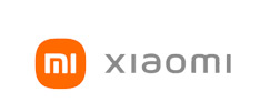 Logo da Xiaomi com o nome da marca na cor cinza em fundo branco
