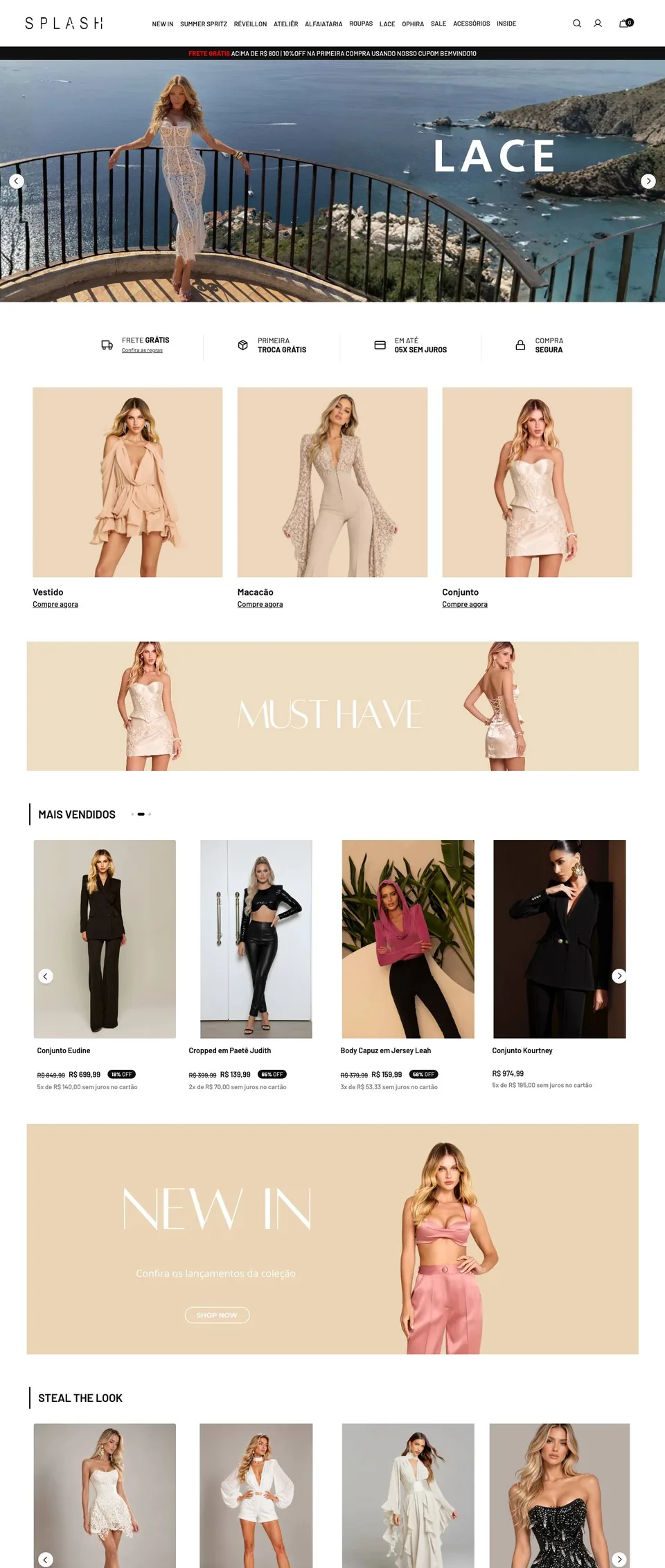 Loja Splash Boutique na Wake Commerce, implantada pela Agência FG, no computador
