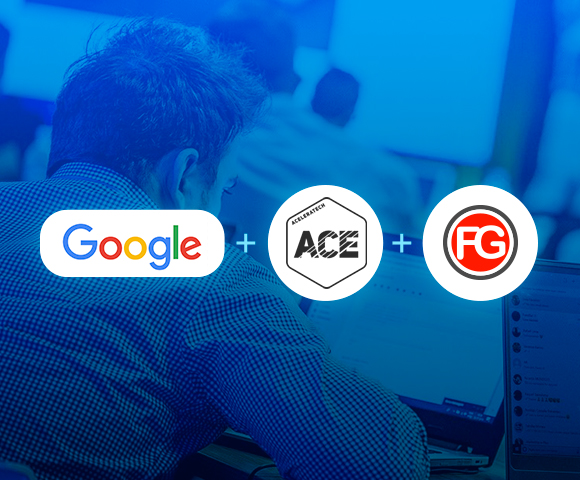 A thumb do Google + Ace mostra um homem em fundo azul com o logotipo do buscados + Ace + Agência FG